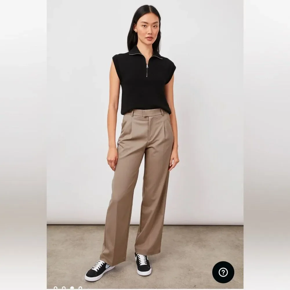 Rails Marnie Trouser Pant Women's 6 Camel Tan Wide Leg Preppy Pleated NWT